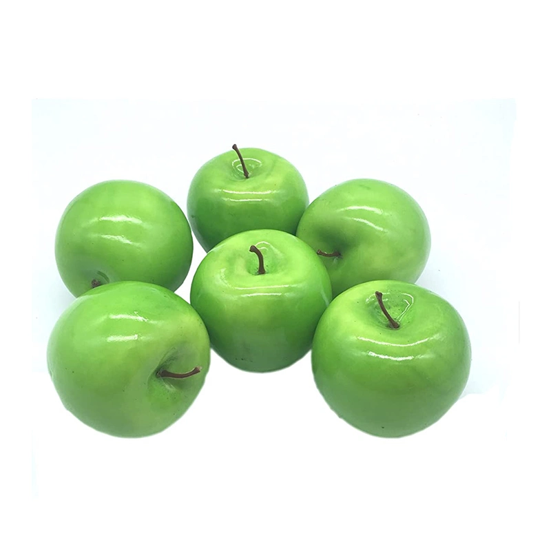 Frutos artificiais 6 Pack, frutas decorativas (maçã verde e vermelho)