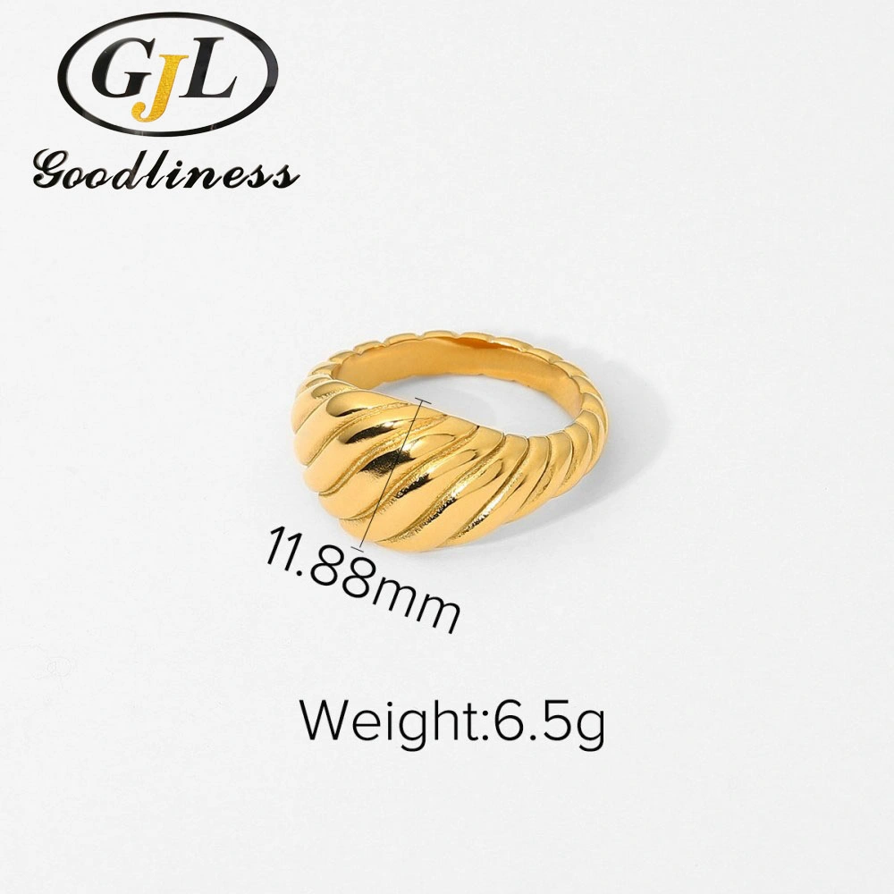 Wholesale/Supplier Fashion Stainless Steel Croissannt Ring Vintage Jewelry Accessories