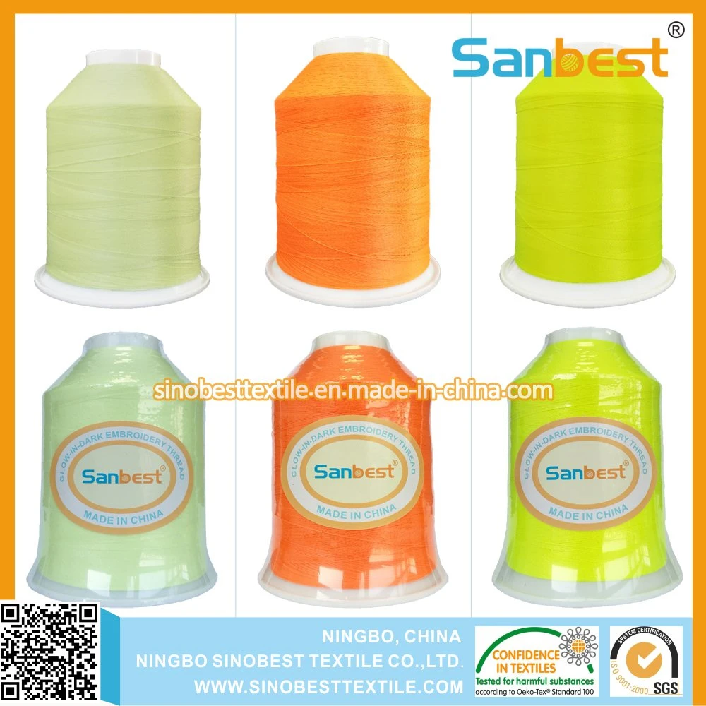 150d/2 polyester phosphorescent - fil brodé foncé