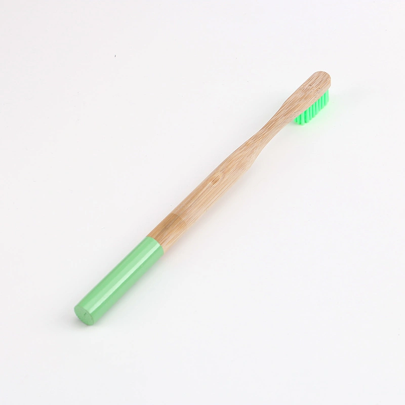 Custom Logo Bamboo Toothbrush Medium Bristles Biodegradable Plastic-Free Toothbrushes Cylindrical Low Carbon Eco Bamboo Handle Brush