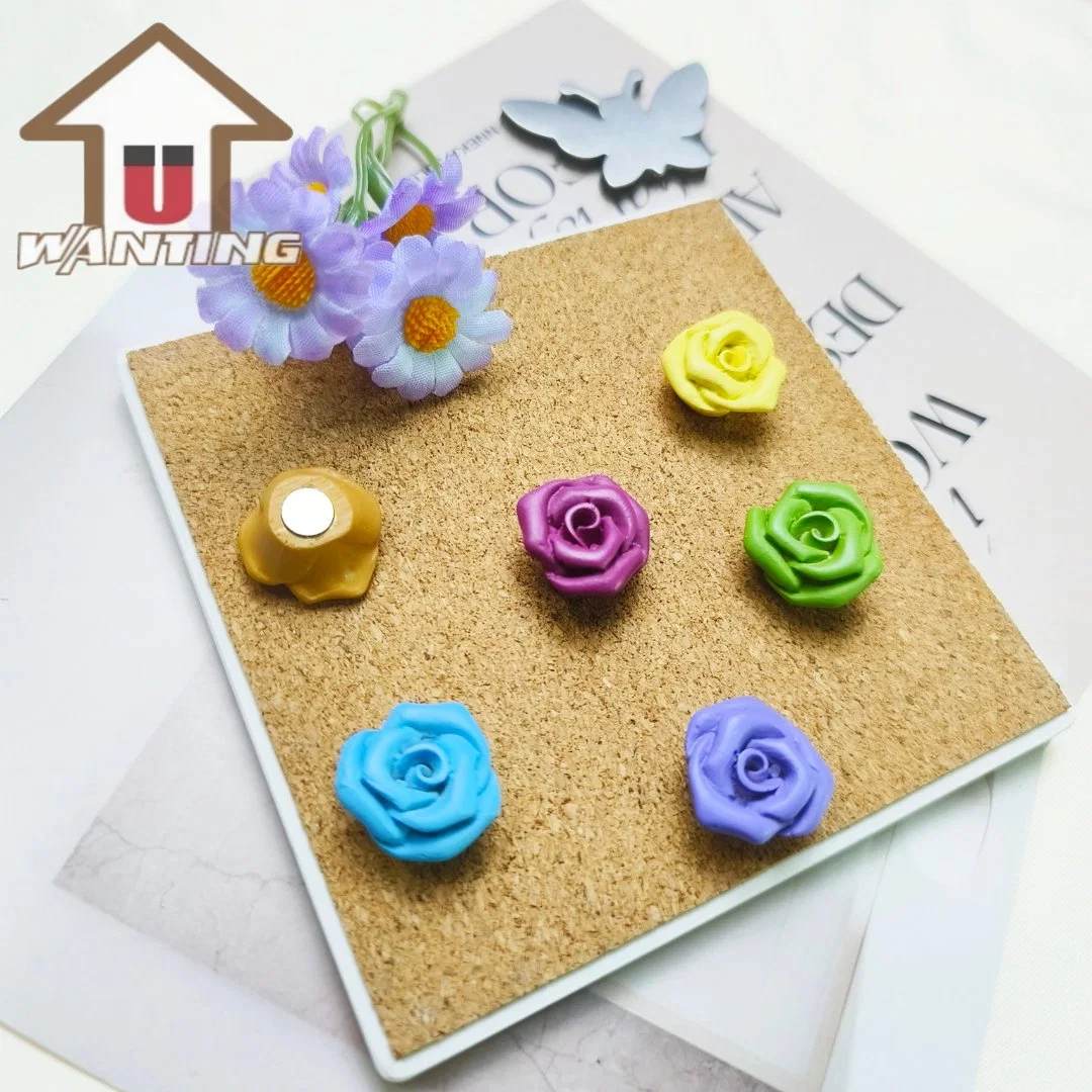 Resin Flower Permanent Magnet Promotion Gift Creative Cute Magnetic Fridge Decoration Neodymium