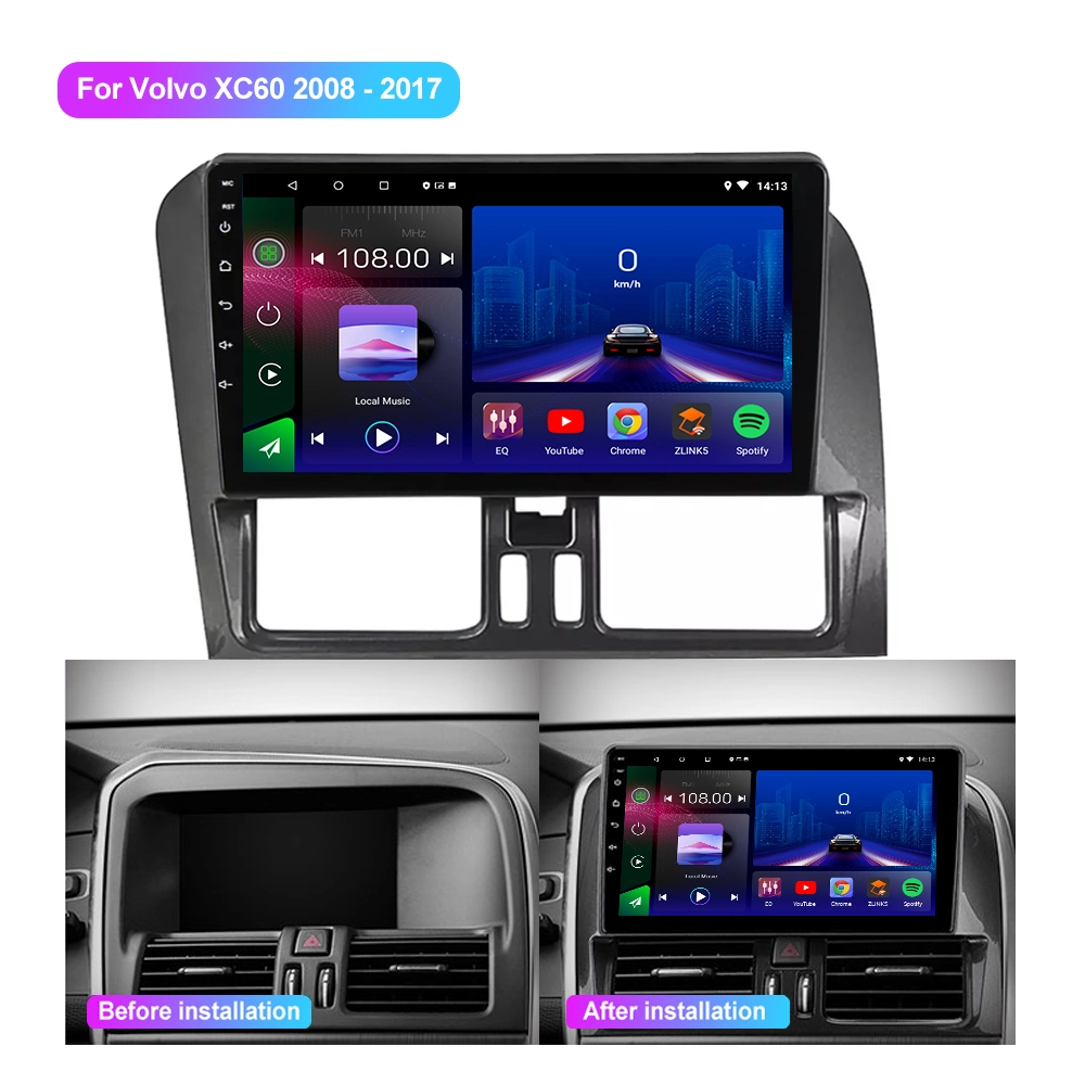 سيارة Jmance للسيارة للحصول على صوت الراديو من Volvo Xc60 2008 إلى 2017 مشغل فيديو الوسائط المتعددة الملاحة ستريو GPS Android 9 Lnch