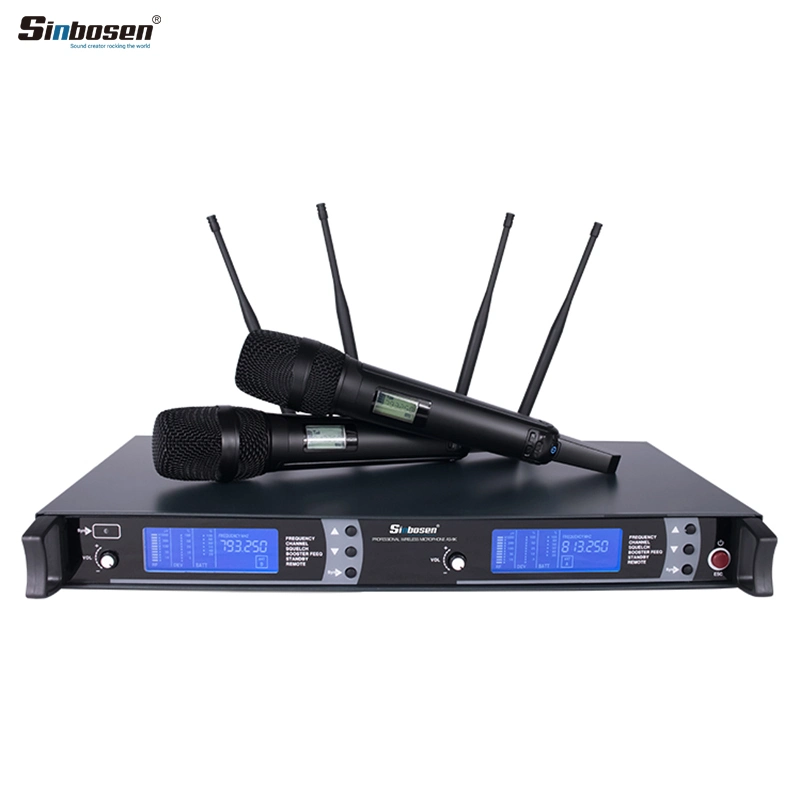 UHF Wireless Microphone System Skm9000 Professional 2 Channel DJ Sound Wireless Microphone