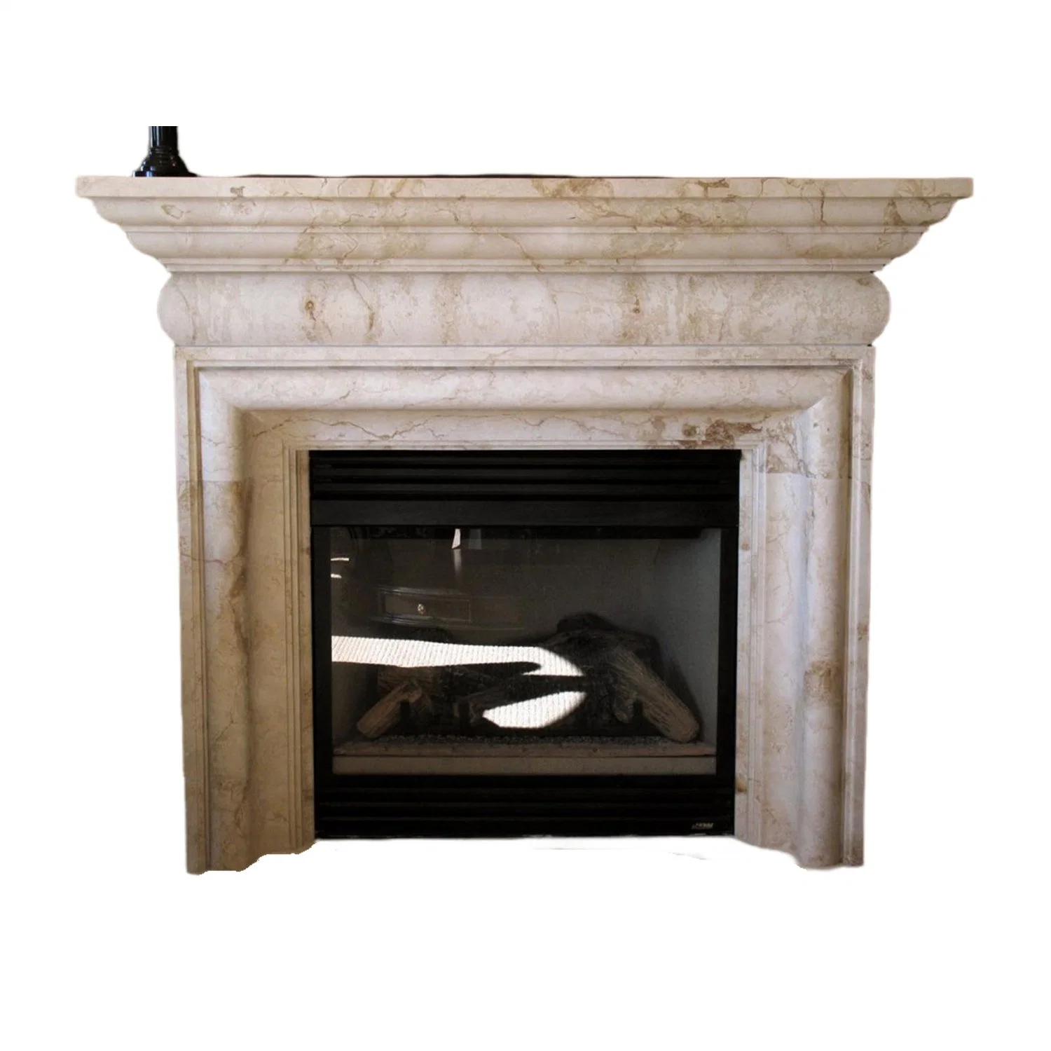 French Limestone Contemporary Italian Tuscan Carving Fireplace