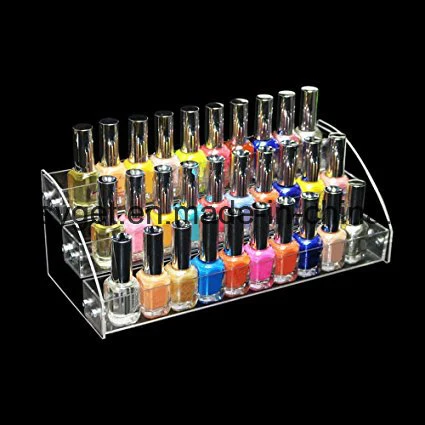 Acrylic 5 Layer Nail Polish Rack Tabletop Display Stand Holds up 65 Bottles 5 Lipstick Tier Holder Esg10426