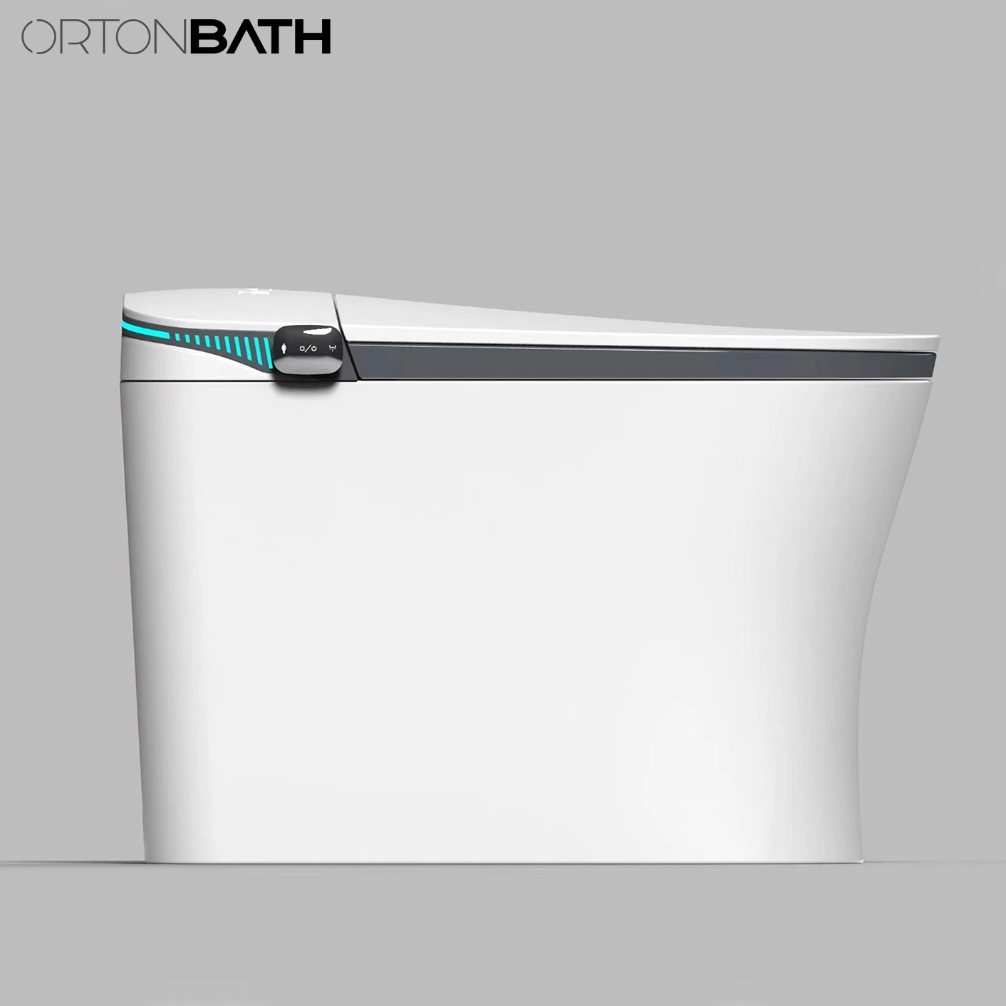 Ortonbaths Smart Touchless One Piece Toilet with Auto Dual Flush UV LED Sterilization Heated Seat Warm Water and Dry Lighting Intelligent Automatic Toilet