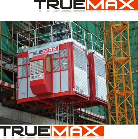 Truemax Aprobado ce jaula doble mástil galvanizado grúa de construcción de la sección