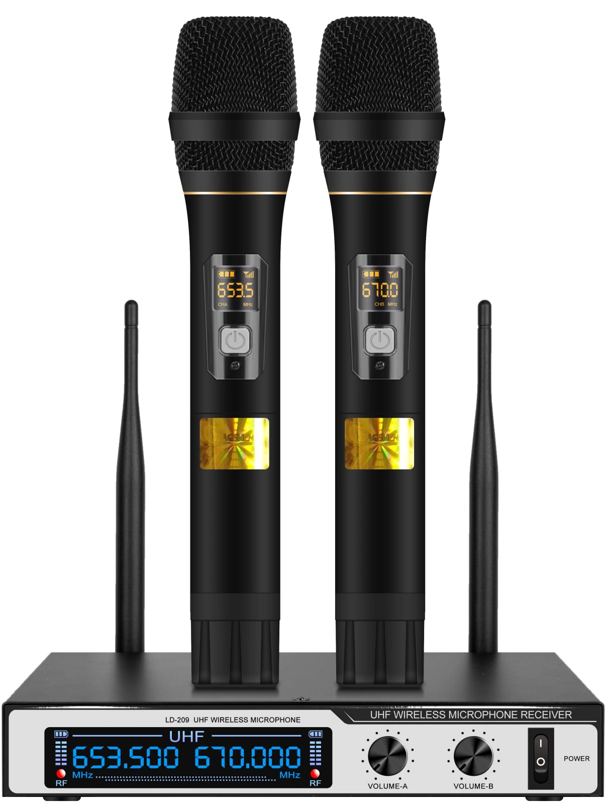 Temeisheng Handheld Microphone with Host UHF 2 in 1 Wireless Microphone