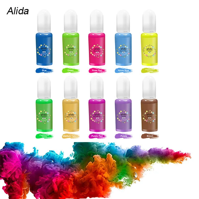 Los colores pigmento colorante con resina epoxi resina transparente de tinte de color de pintura bricolaje 10 gramos de una botella de tinta