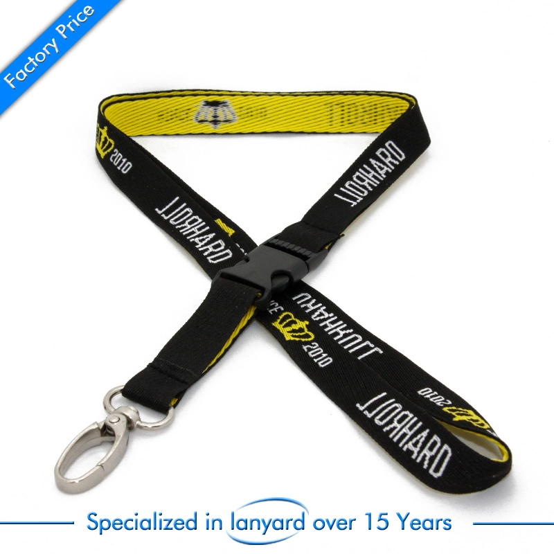 China Custom Logo Flat Polyester Screen Printed Fashion Neck Lanyard Strap