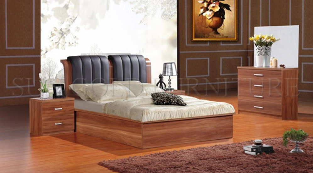 Home Use Simple Melamine Wooden Bed Set (SZ-BF024)