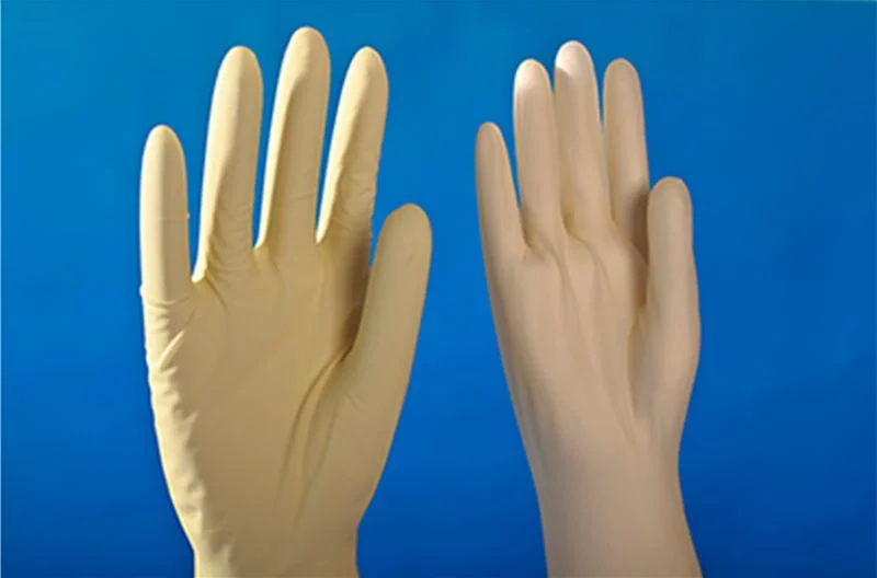 Erschwingliche medizinische Einweg-sterile Latex-OP-Handschuhe (puderfrei)