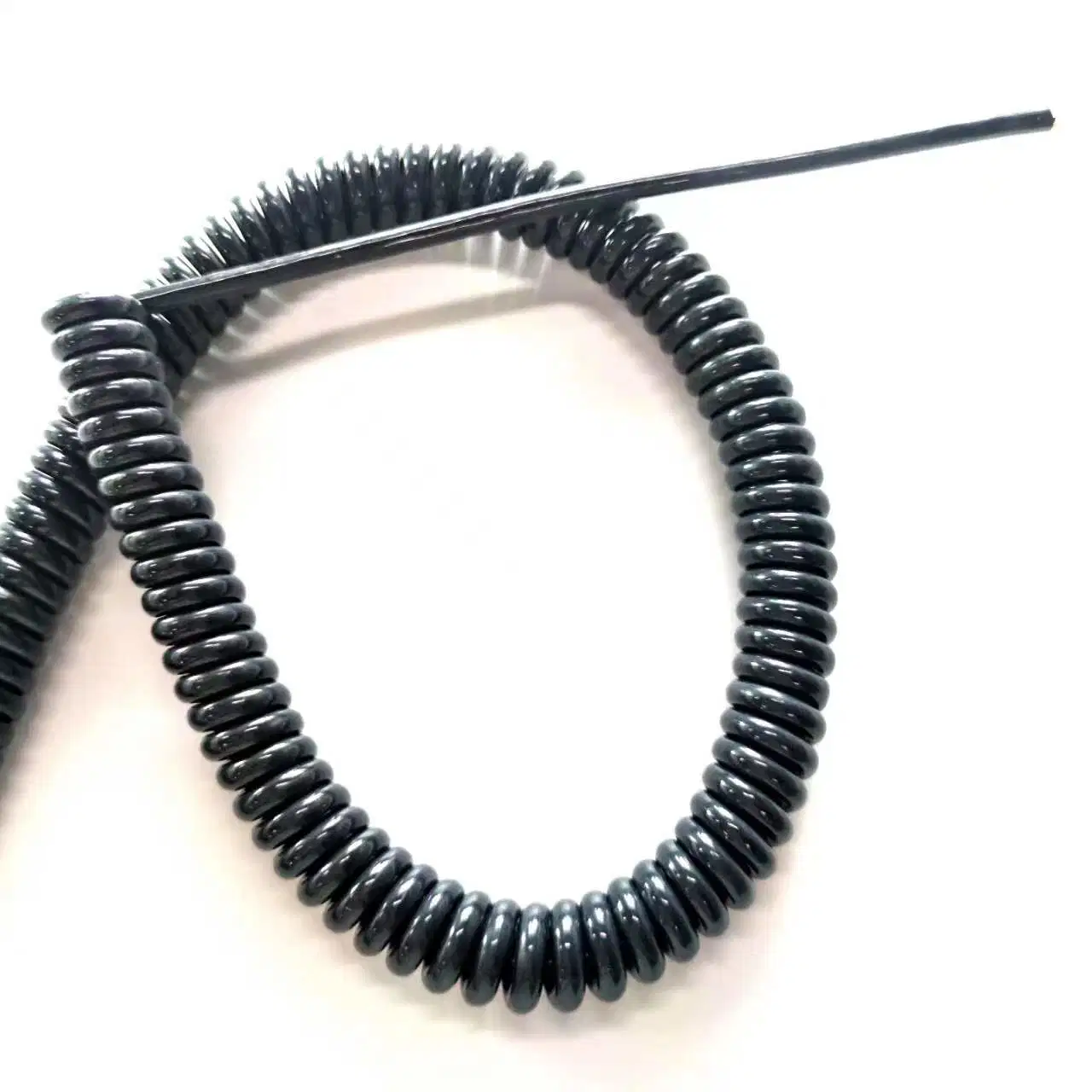 24AWG Flexible PUR TPU Coil Cord Cables Electrical Retractable Cable Spiral Curly Cable