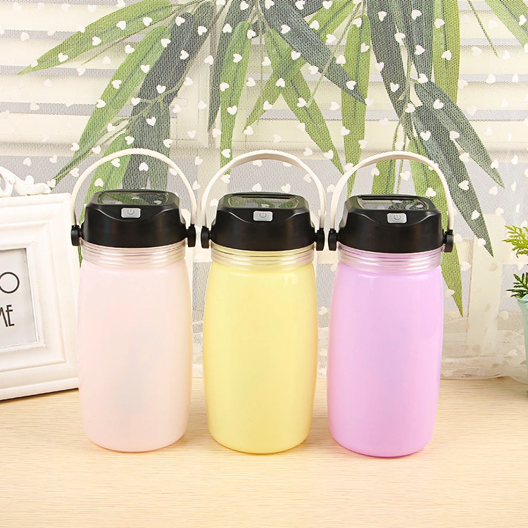 Multifunctional Solar Collapsible Foldable Silicone Water Bottle Waterproof Rechargeable Camping Lantern Solar Luminous Cup Outdoor Emergency Lamp Bottle