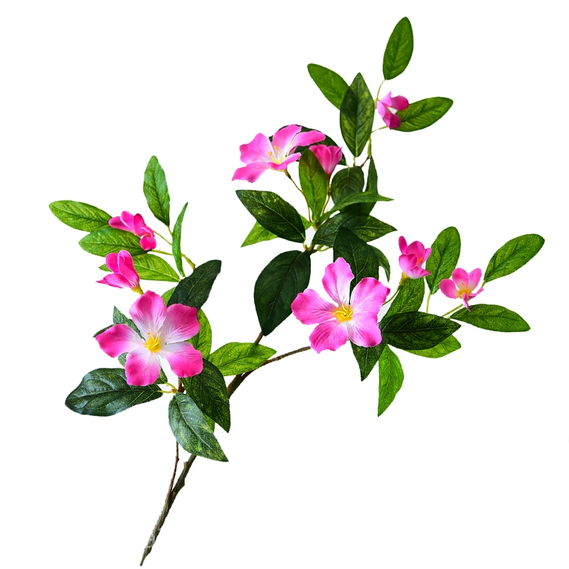 Factory Silk Flower Branches Wholesale Plastic Artificial Leaves Flower for Decoration