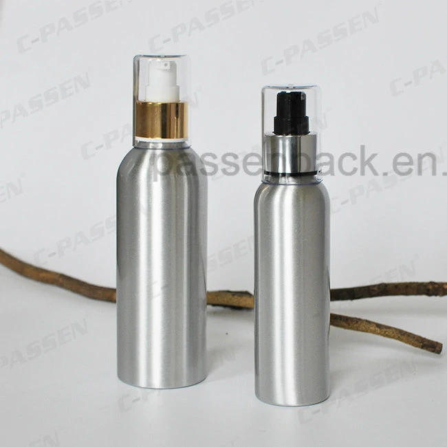 Silver Cosmetic Cream Packaging Bottle with Luxury Lotion Dispenser (PPC-ACB-056)