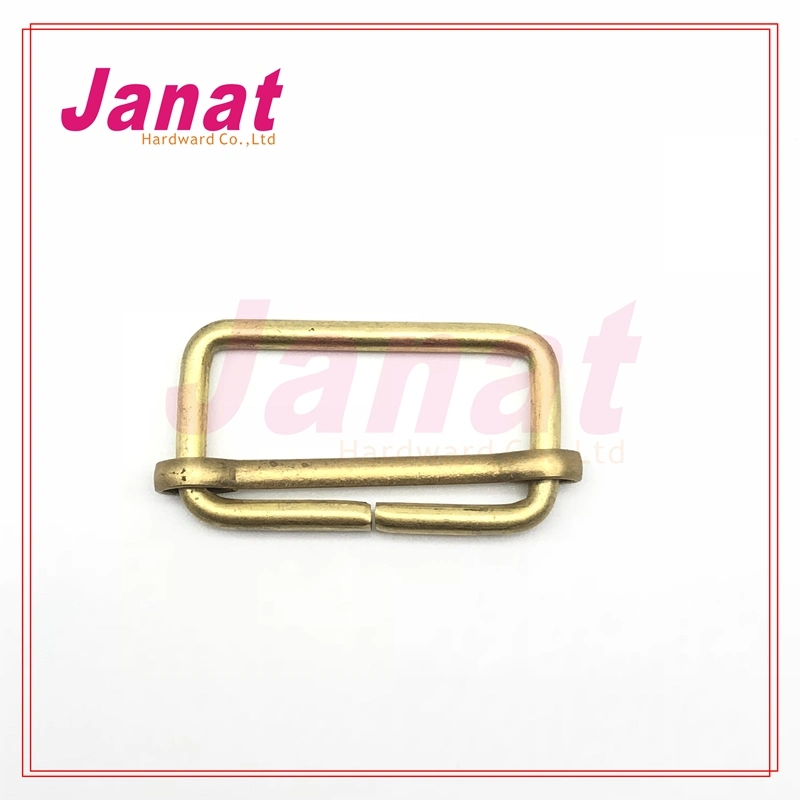 Square Sharp Brass Material Metal Buckle with Roller for Suspender Belt Used