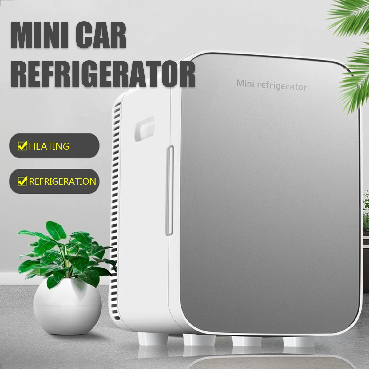 10L Carro Home Auto Frigorífico com núcleo duplo congelar comida de aquecimento do refrigerador frigorífico de armazenamento de frutas para Home Travel Camping V12-24DC/AC220V