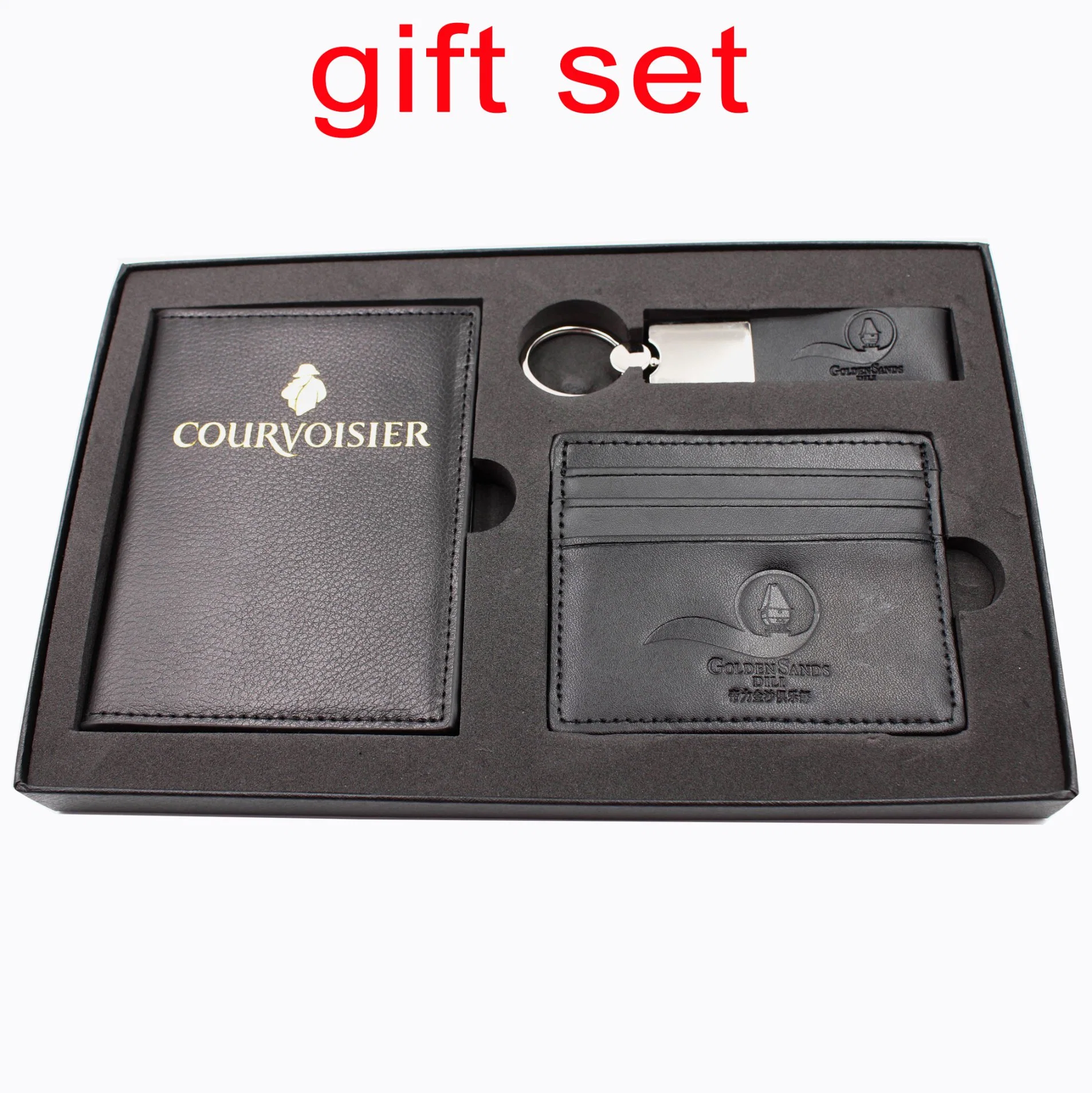 Leather Gift Set With Pen Business Card Case And Key Chain