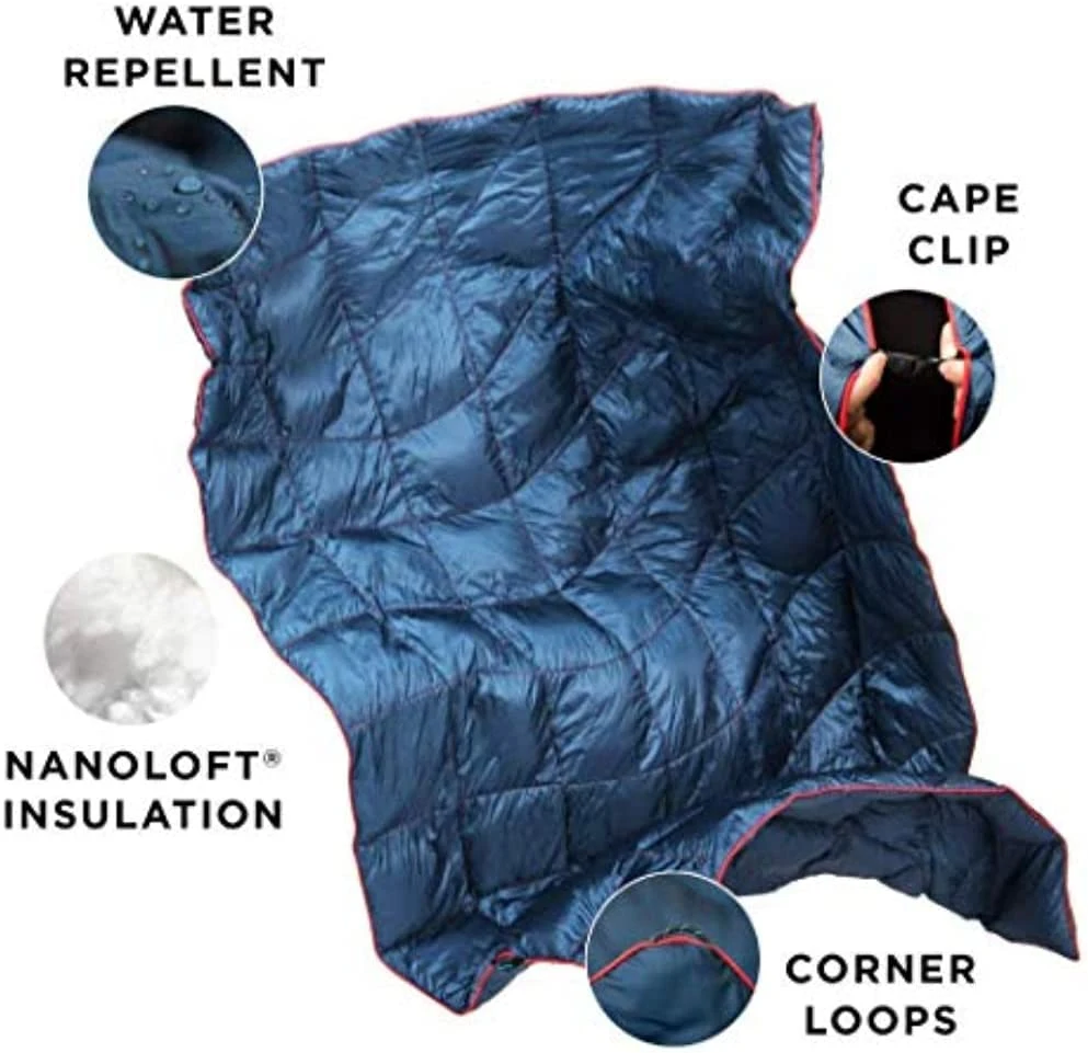 Piscina Camping Tapete de viagem 20d à prova de Nylon Puffy Quilted Manta de poliéster reciclado para baixo