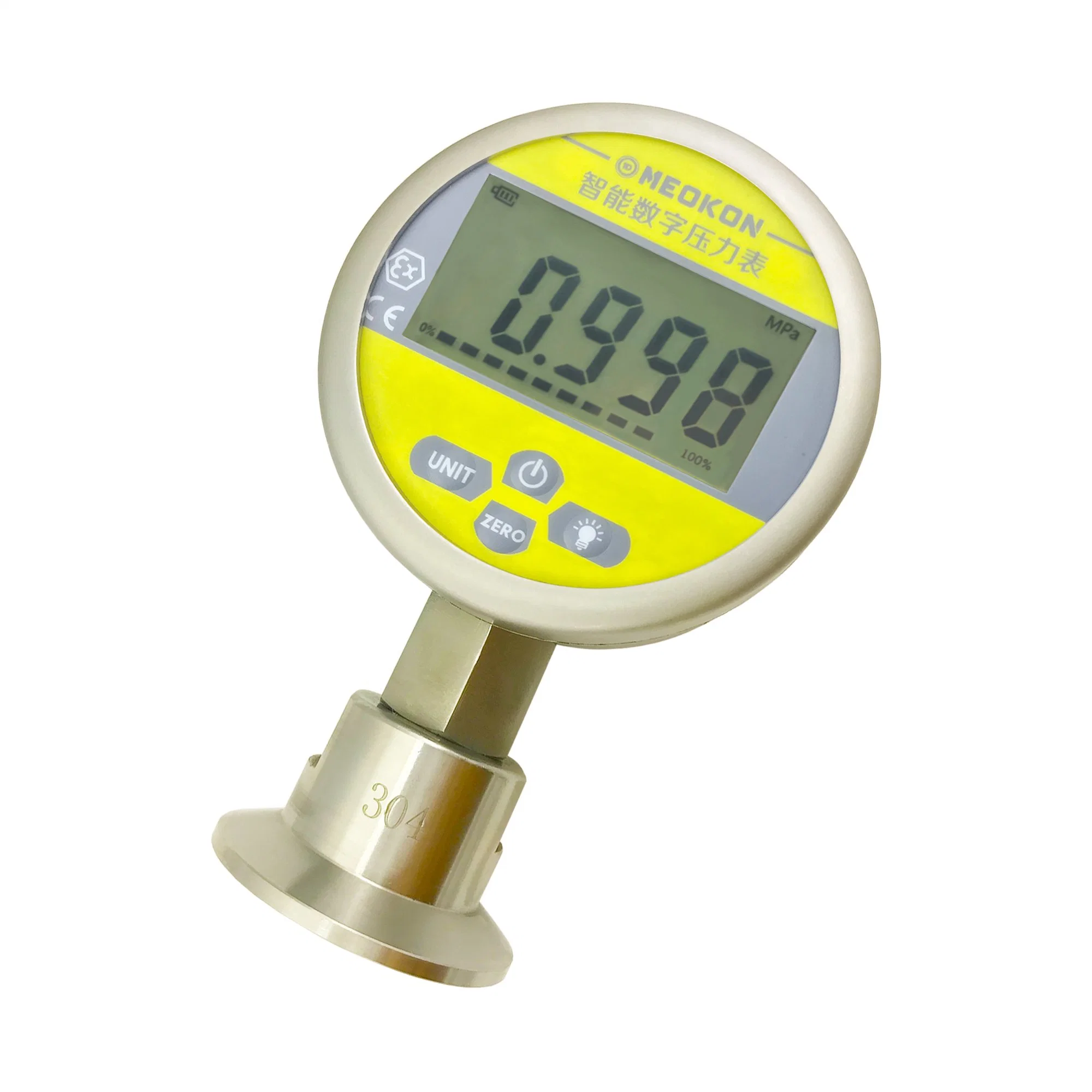 Intelligent Digital Pressure Meter with Clamp Flat Diaphragm Mounting