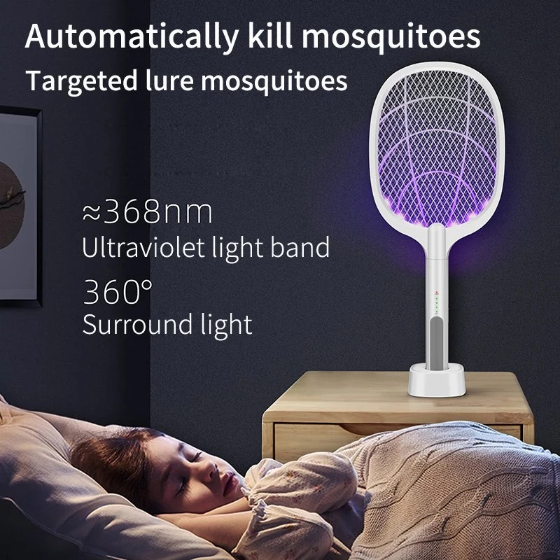 2 in 1 Electric Mosquito Killer Lamp Rechargeable Mosquito Swatter Racket and Zapper Racket for Indoor and Outdoor