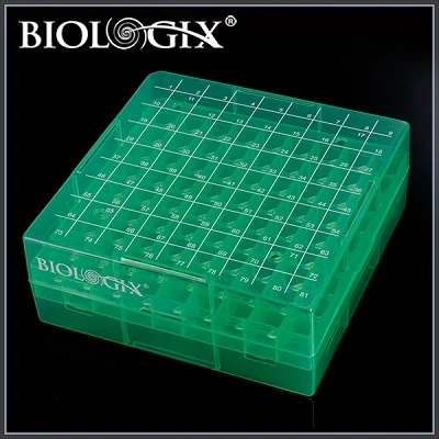 81-Well PP Cryogenic Boxes Assorted Colors 2 Inch High