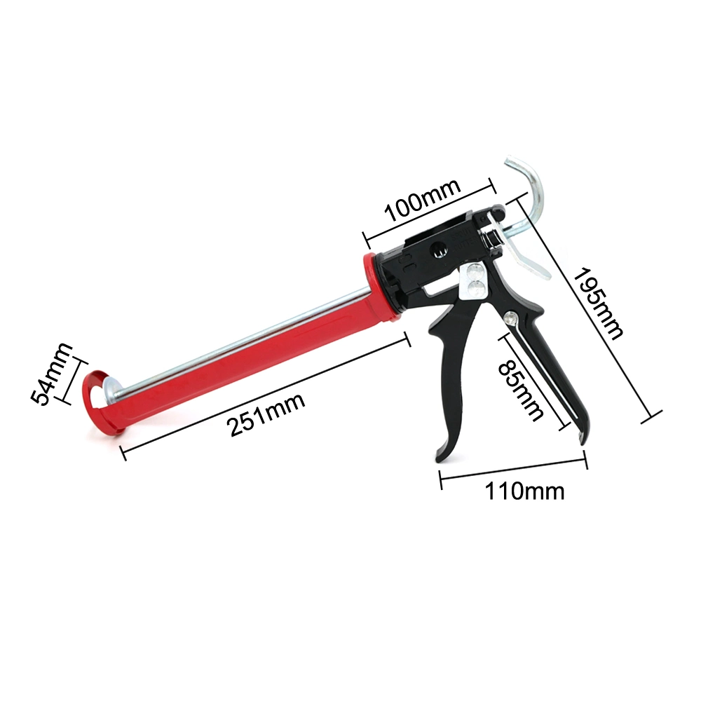 310ml función Drip-Less Metal pistola de calafateo de cartucho con pico Cutter