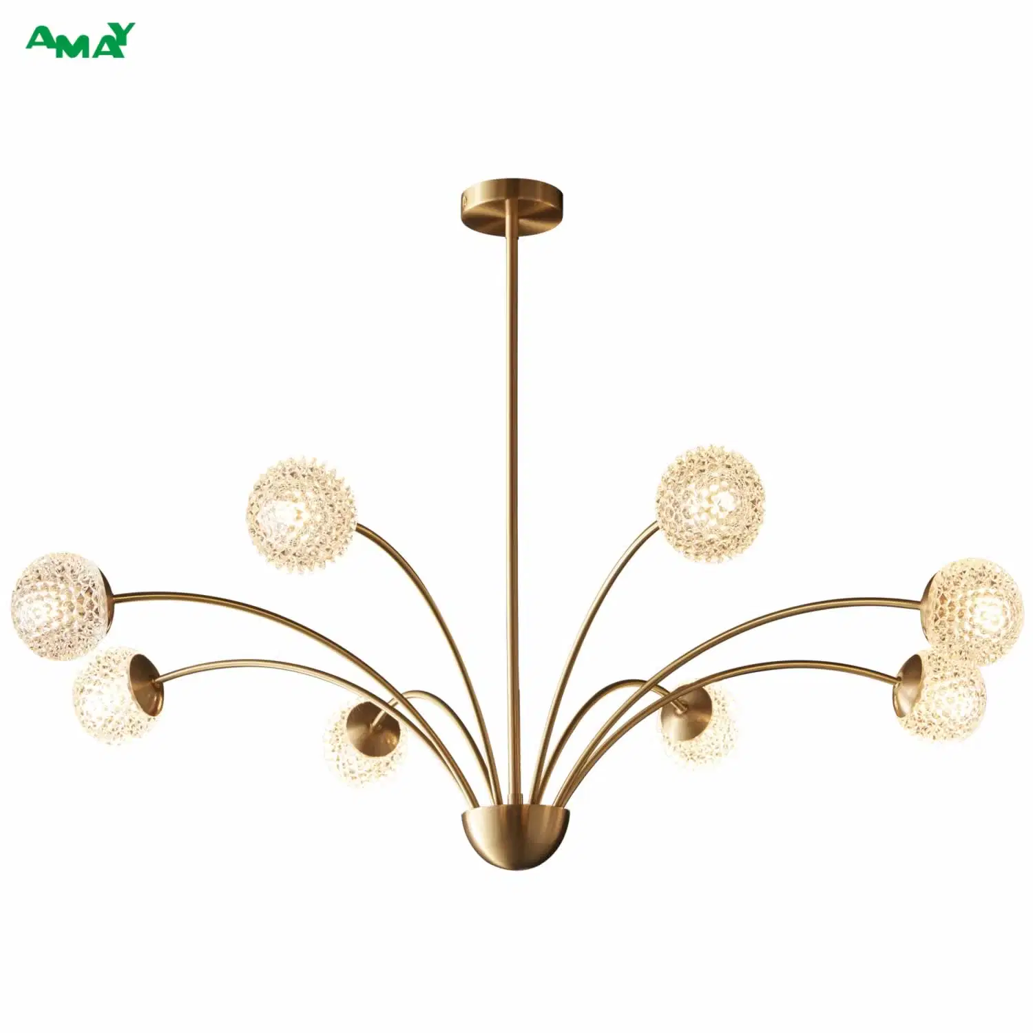 Brass Decorartion Lamp G9 Glass Material 10 Lights Chandelier