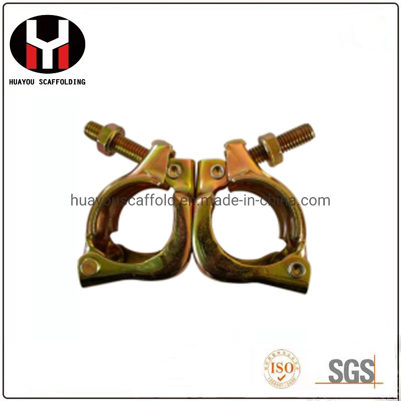 Q235 Galvanized Steel Coupler 48.3mm Pressed BS1139 Fixed Double Clamp Swivel Clamp Sleeve Clamp for Pipe Connection