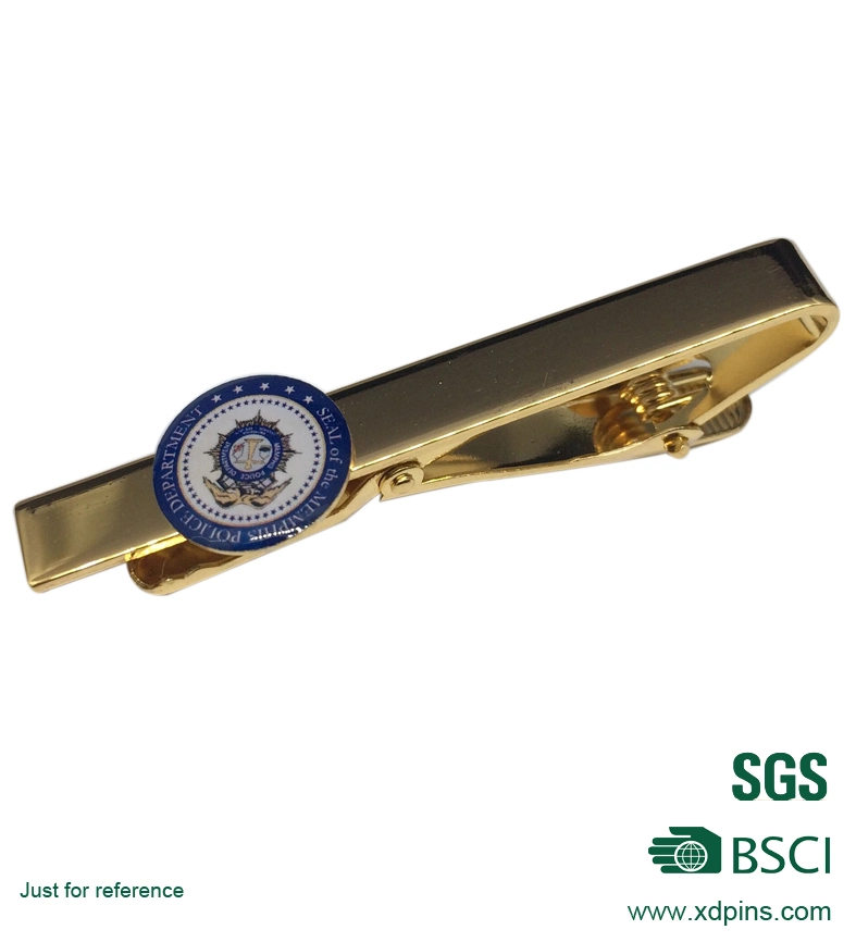 Customized Metal Tie Bar with Gold Logo