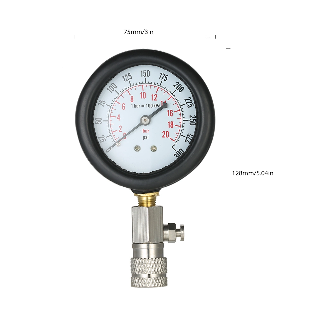 Tester Pressure Gauge Tester Kit Motor Auto Petrol Gas Engine Cylinder Car