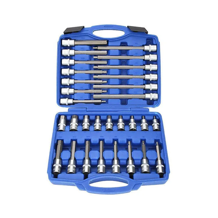 DNT Chinese Factory Supplier Auto Tools 30 PC Hardware Tool Kit 1/2" Dr Hex Torx Bit Socket Set for Car Repair