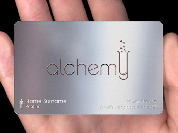 Stainless Steel Aluminum Copper Luxury Etched Metal Business Card