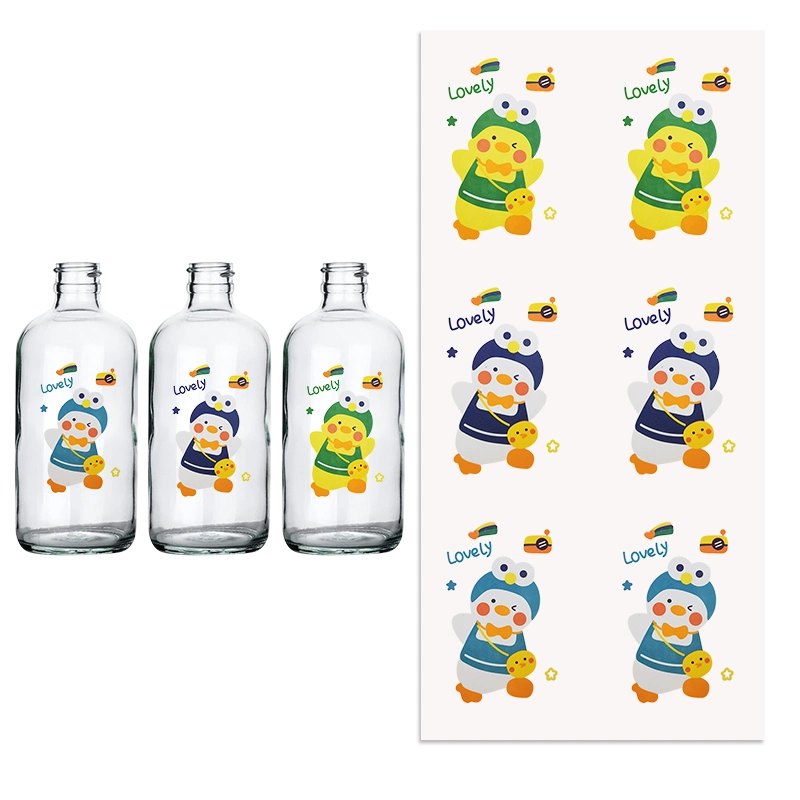 Drinking Bottle Decal Resistance to Friction 50*70cm Water Transfer Labels Printing for Glass Bottle