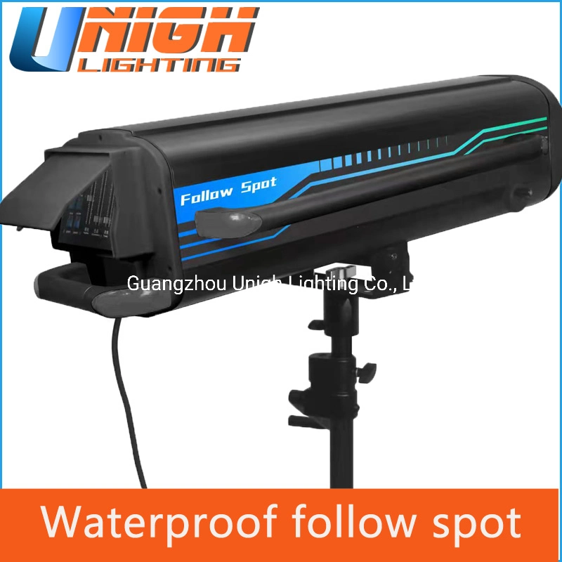 IP65 Waterproof LED Follow Spot Light with 300W 400W 600W LED Chip or 550W Discharge Lamp DMX Control in Theather