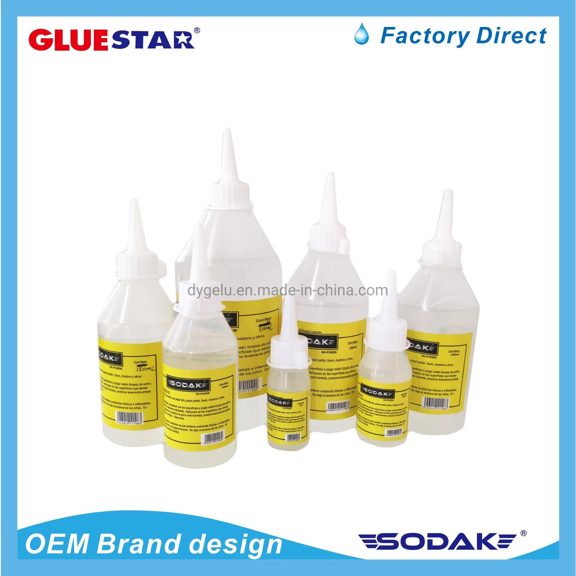 Sodak 30ml~500ml Fabric Silicona Liquid Adhesive Silicone Liquid Alcohol Glue Craft Works Art Glue