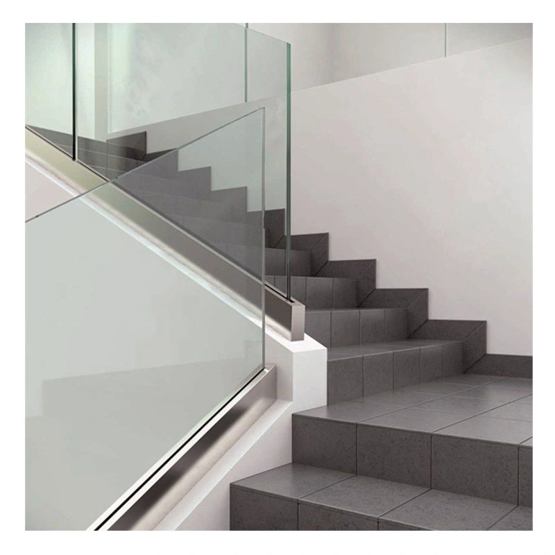 Factory Staircase Aluminum U Channel Handrail Stair Glass Railing