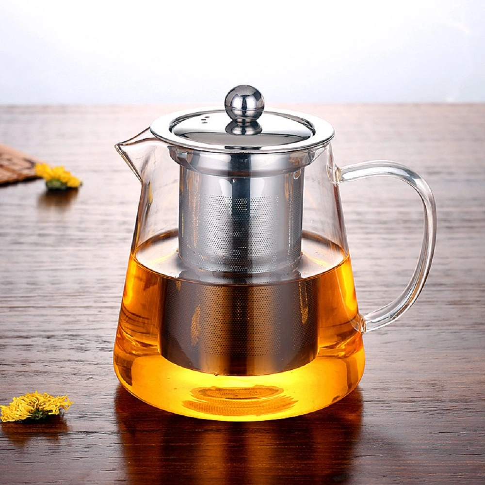 Safe Borosilicate Glass Tea Pot Loose Leaf Tea with Removable Infuser and Cups Scratch Resistant Microwave Safe Wbb18205