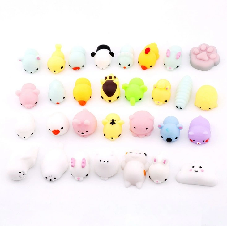 Mini Animal Squishy Toy 3D Kawaii Animals Eco-Friendly Soft Mochi Squeeze Squishy Cat Toys