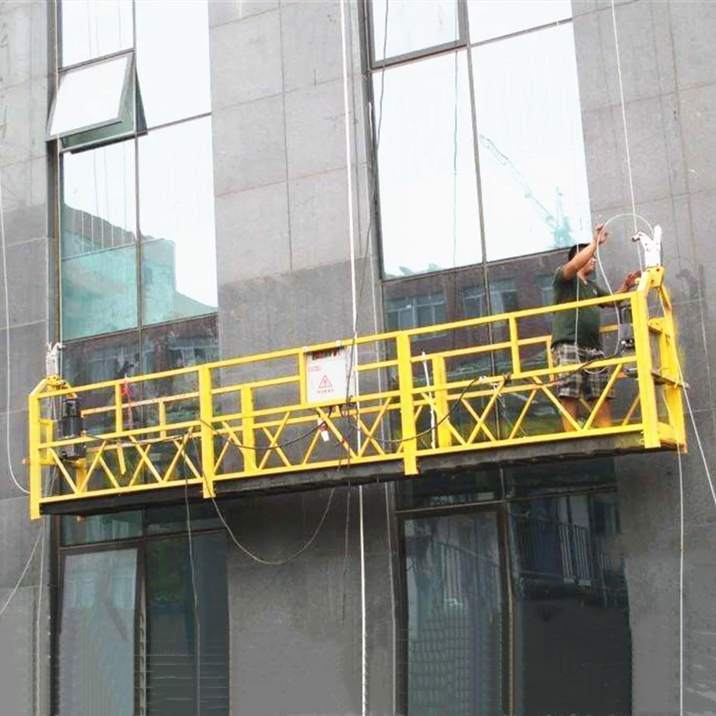 Suspensión andamio góndola elevador manual Guía de cuerda Cuna suspensión de acero Plataforma