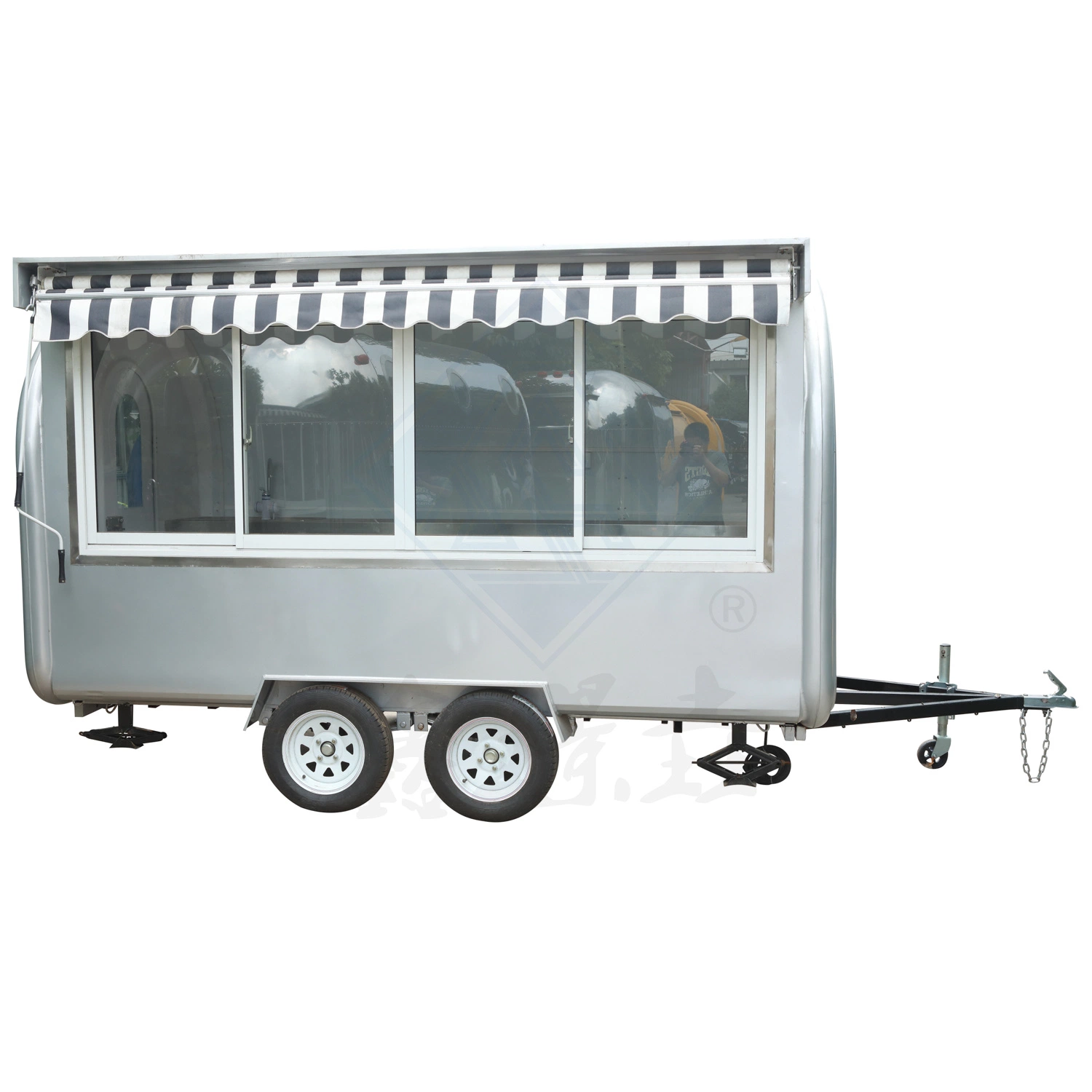 Mirror Stainless Steel Food Truck Customizable Mobile Food Truck