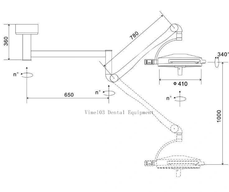 36-Hole Ceiling Clinic for Oral Implant Lamp LED Shadowless Light