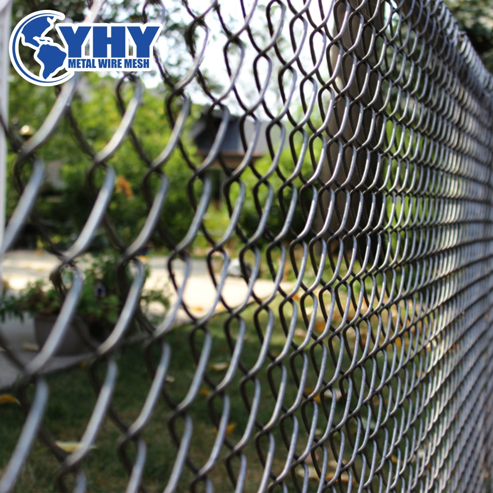 Black Vinyl Coated 8FT Chain Link Wire Mesh Fence for Baseball Field