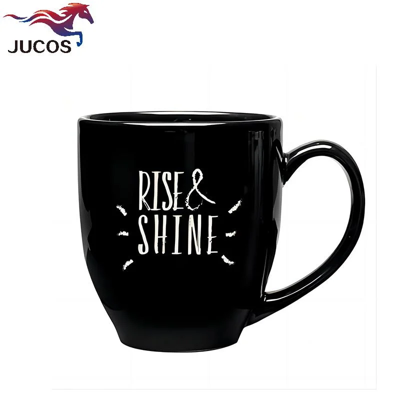 Comercio al por mayor 16oz Bistro de cerámica taza de café moteado o de color liso mate esmalte color personalizado y diseños para la promoción o regalo souvenirs artesanales