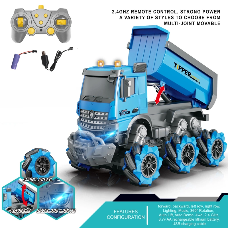 2,4G RC Engineering Dump Truck Spielzeug 1: 14 Fernbedienung Kipper LKW Radio Control Bagger Spielzeug Kinder Radio Control Truck mit Licht &amp; Ton