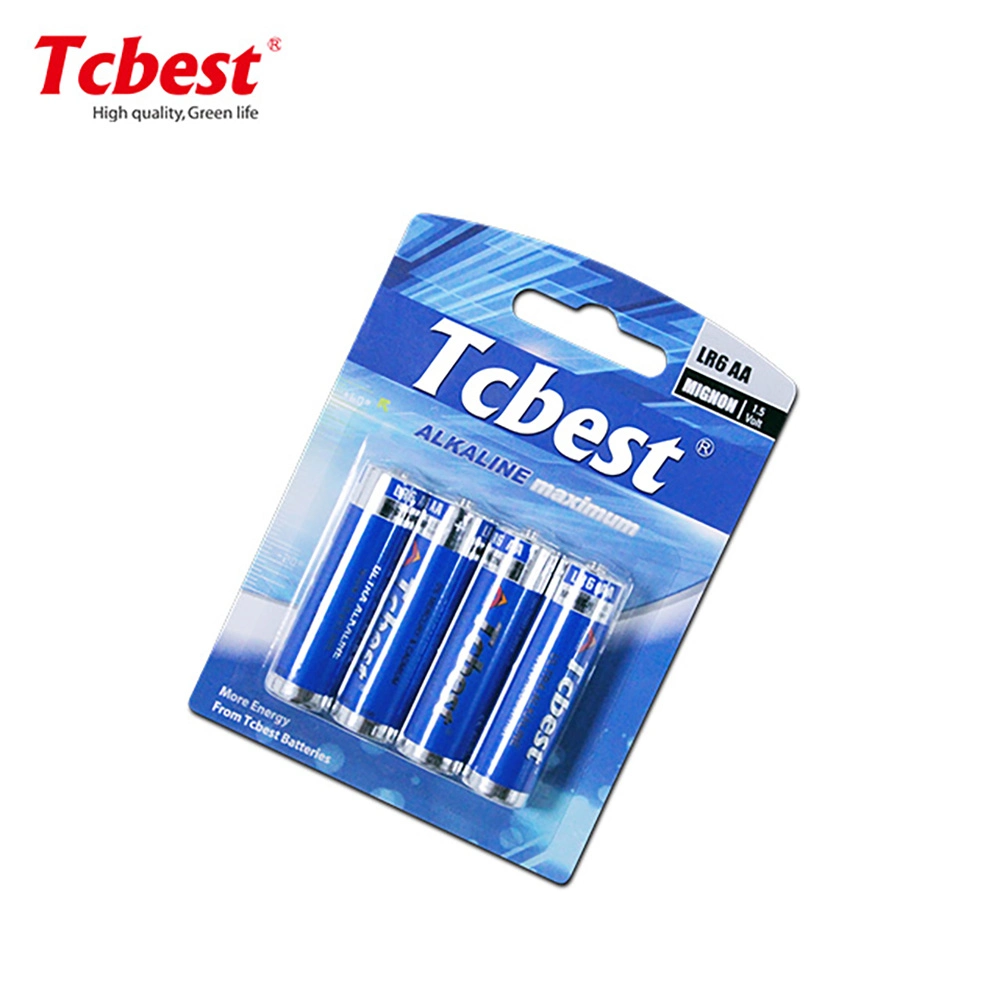 Factory Tcbest Directly Supply 1.5V Lr6 AA for Toys/Power Tools/Home Appliances/Radio OEM Zinc Manganese Primary Super Dry Cell Alkaline Battery