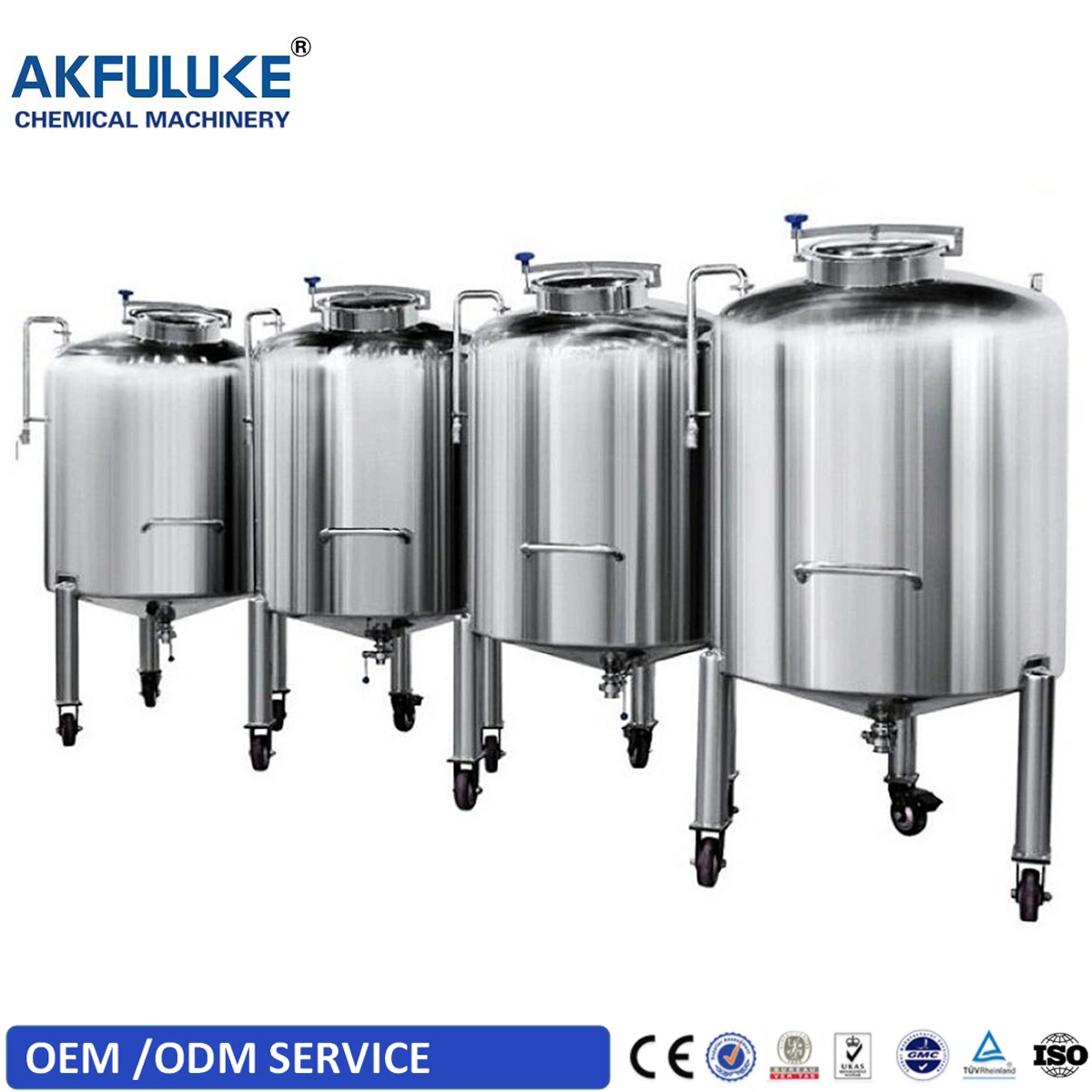 Customized 500L 1000L Stainless Steel SS304 316lmixing Storage Tank for Perfume or Alcohol Cosmetic Movable Tank