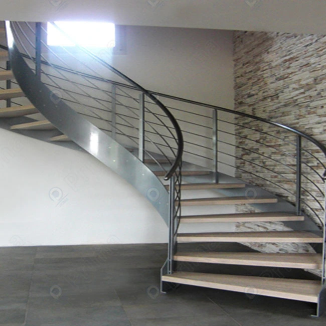 Brass Handrails for Curved Staircases Curved Staircase in Marble/Glass Trend Great Quality