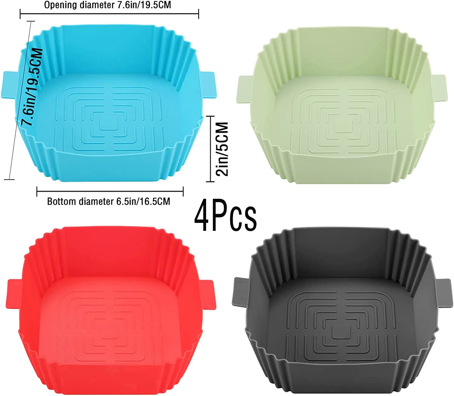 Square 8.5inch Silicone Airfryer Liner Pot Oven Baking Tray